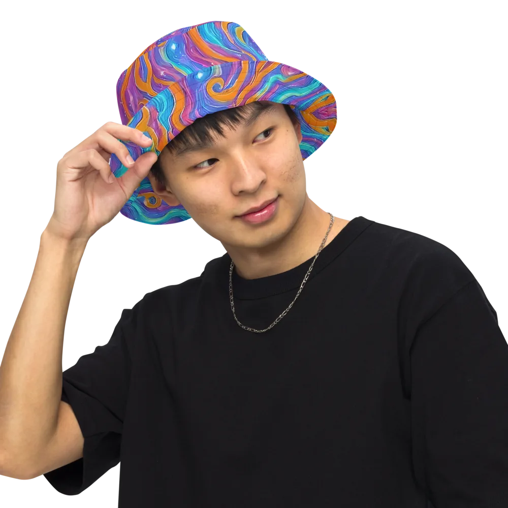Citrus Coil on Reversible Bucket Hat — Front Inside