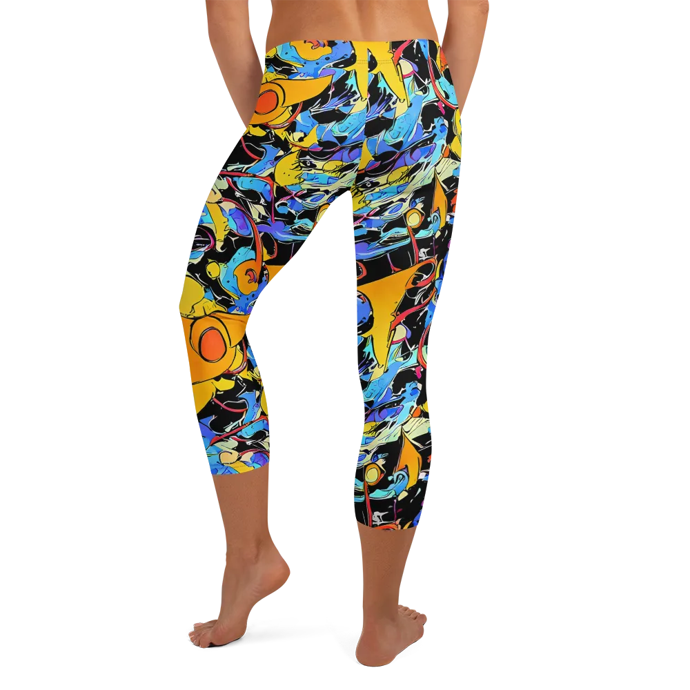 Atomic Whirl on Capri Leggings — Back