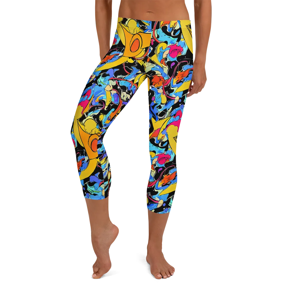 Atomic Whirl on Capri Leggings — Front