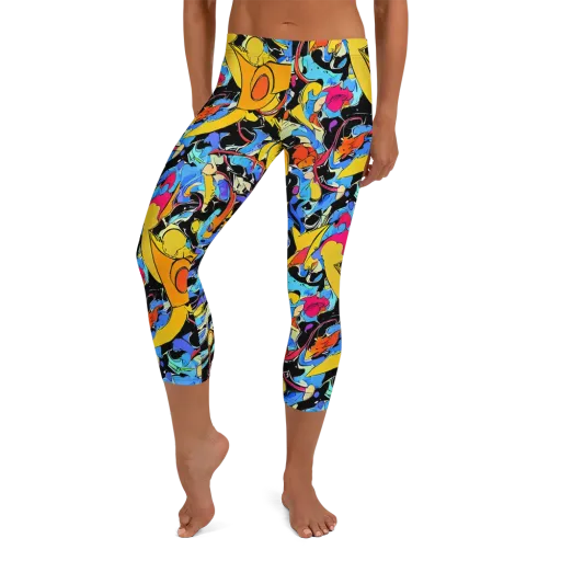 Atomic Whirl on a Capri Leggings