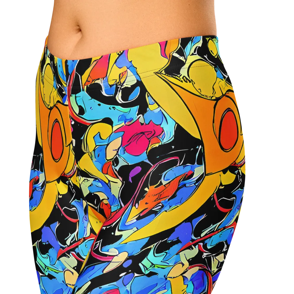 Atomic Whirl on Capri Leggings — Zoomed-in