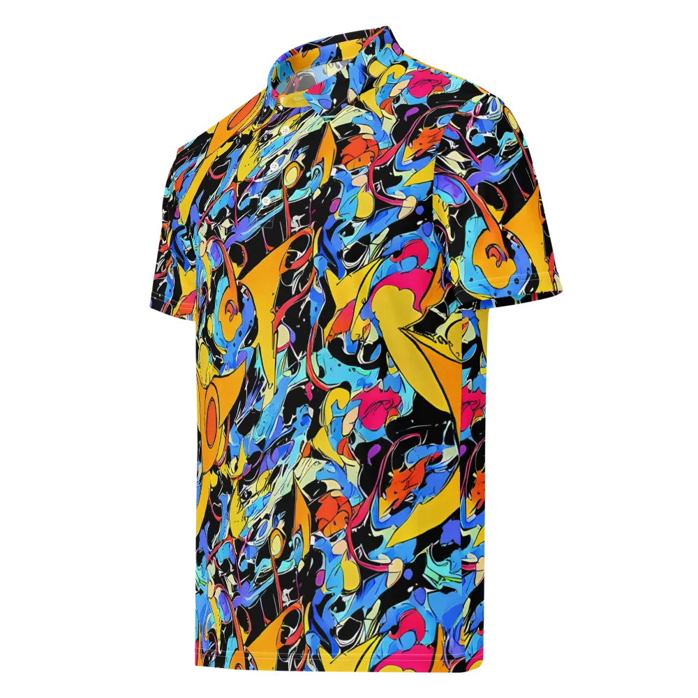 Atomic Whirl on Men's Slim Fit Polo Shirt — Left Front