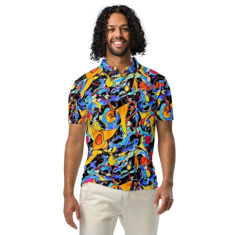 Atomic Whirl on Men's Slim Fit Polo Shirt — Front