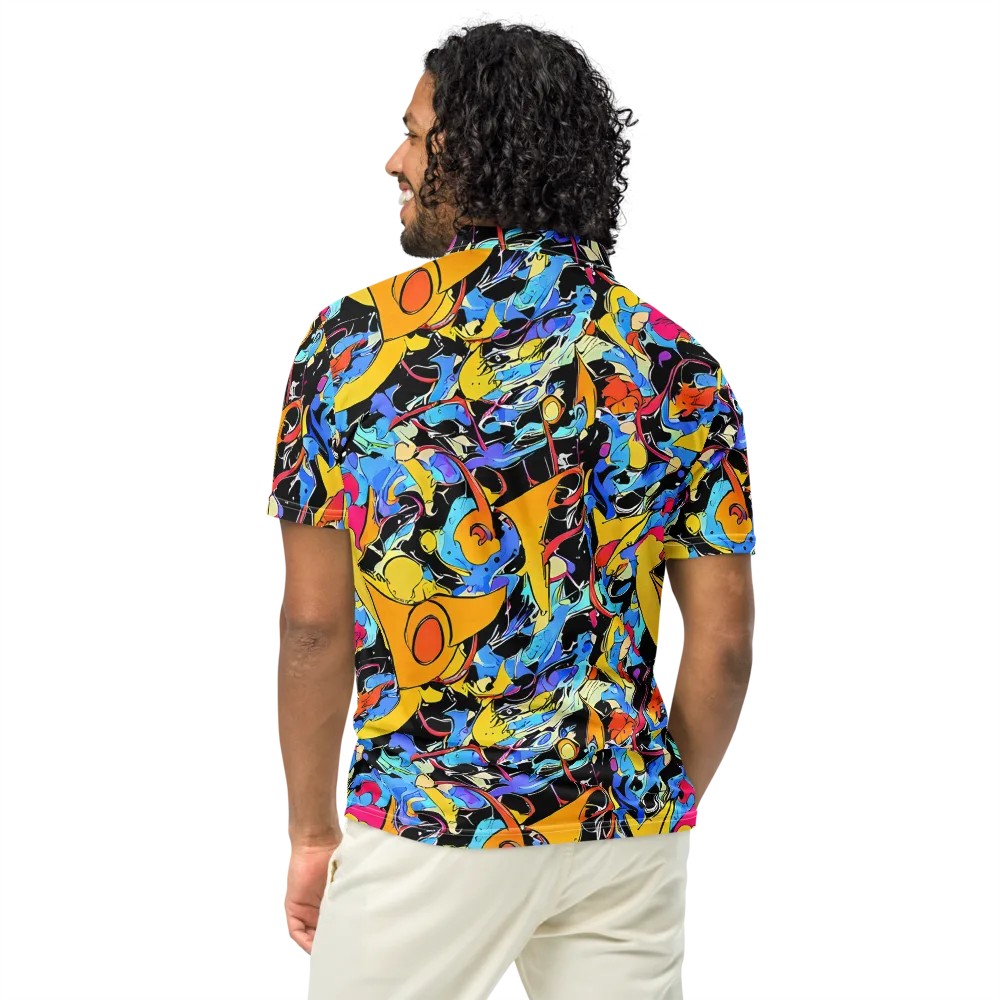 Atomic Whirl on Men's Slim Fit Polo Shirt — Back