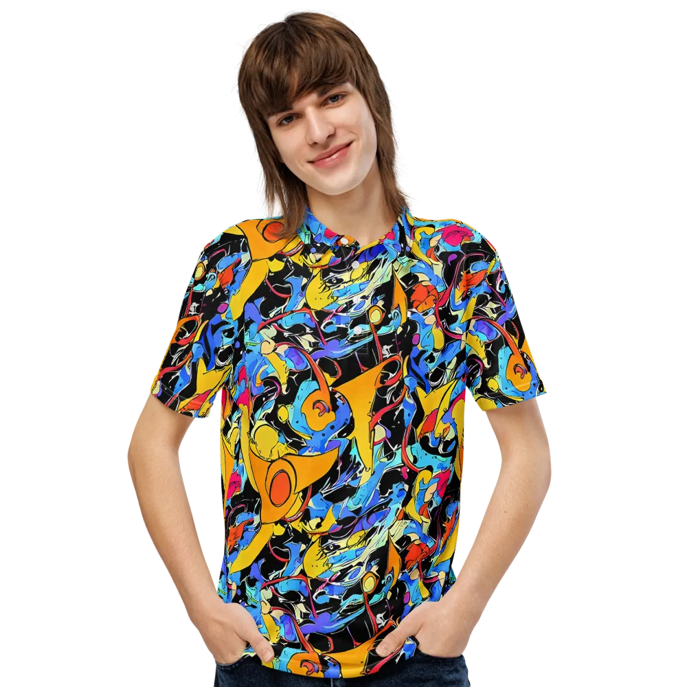Atomic Whirl on Men's Slim Fit Polo Shirt — Front