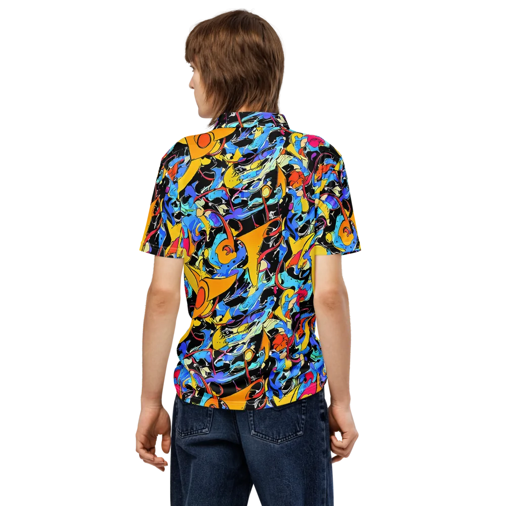 Atomic Whirl on Men's Slim Fit Polo Shirt — Back