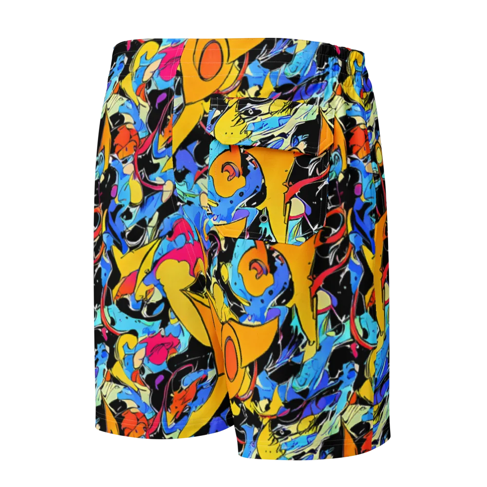 Atomic Whirl on Men's Board Shorts — Back