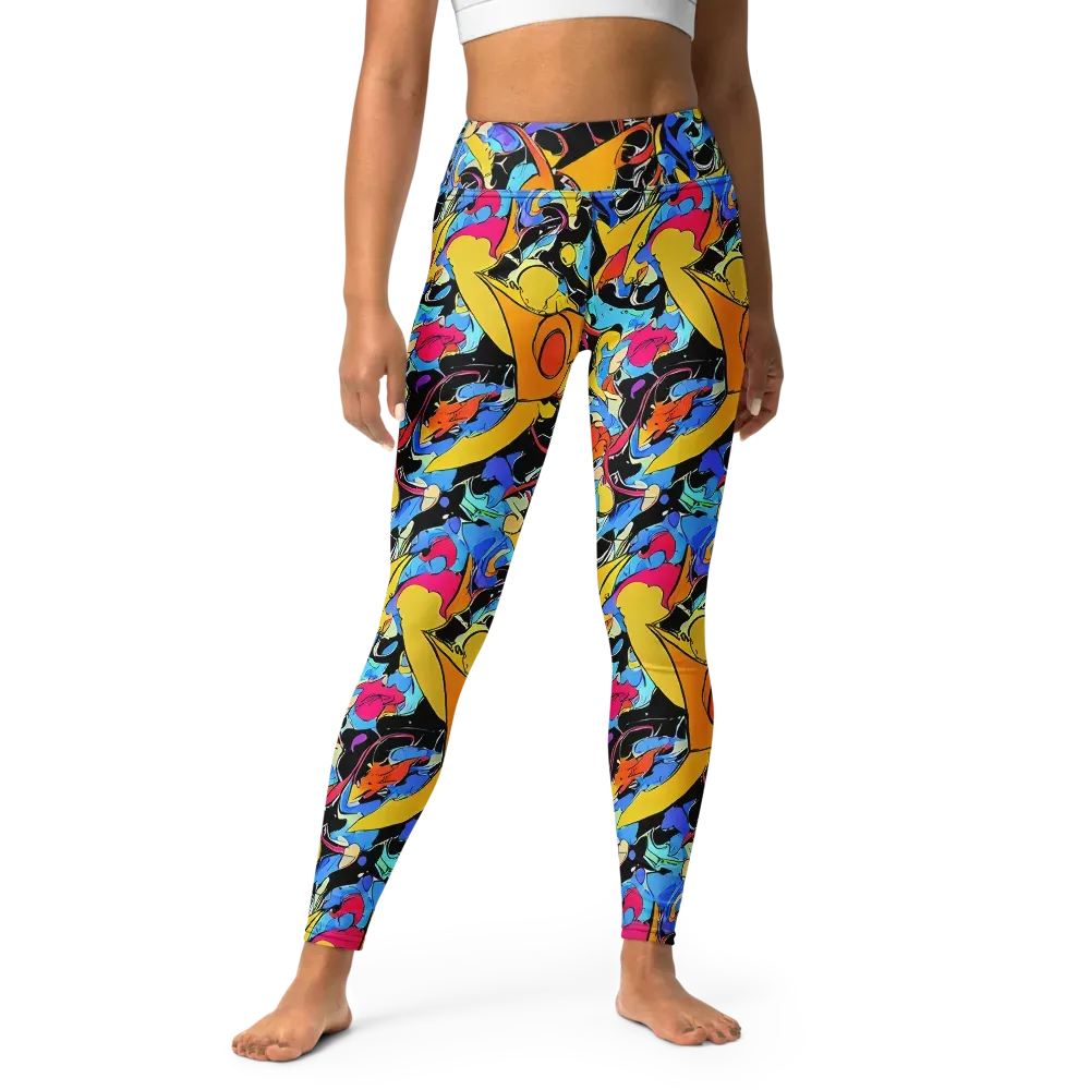 Atomic Whirl on Yoga Leggings — Front