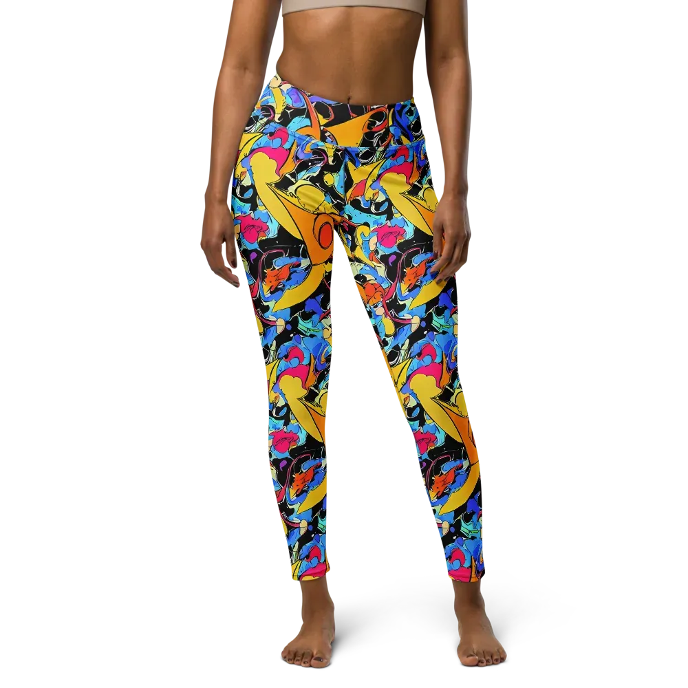 Atomic Whirl on Yoga Leggings — Front