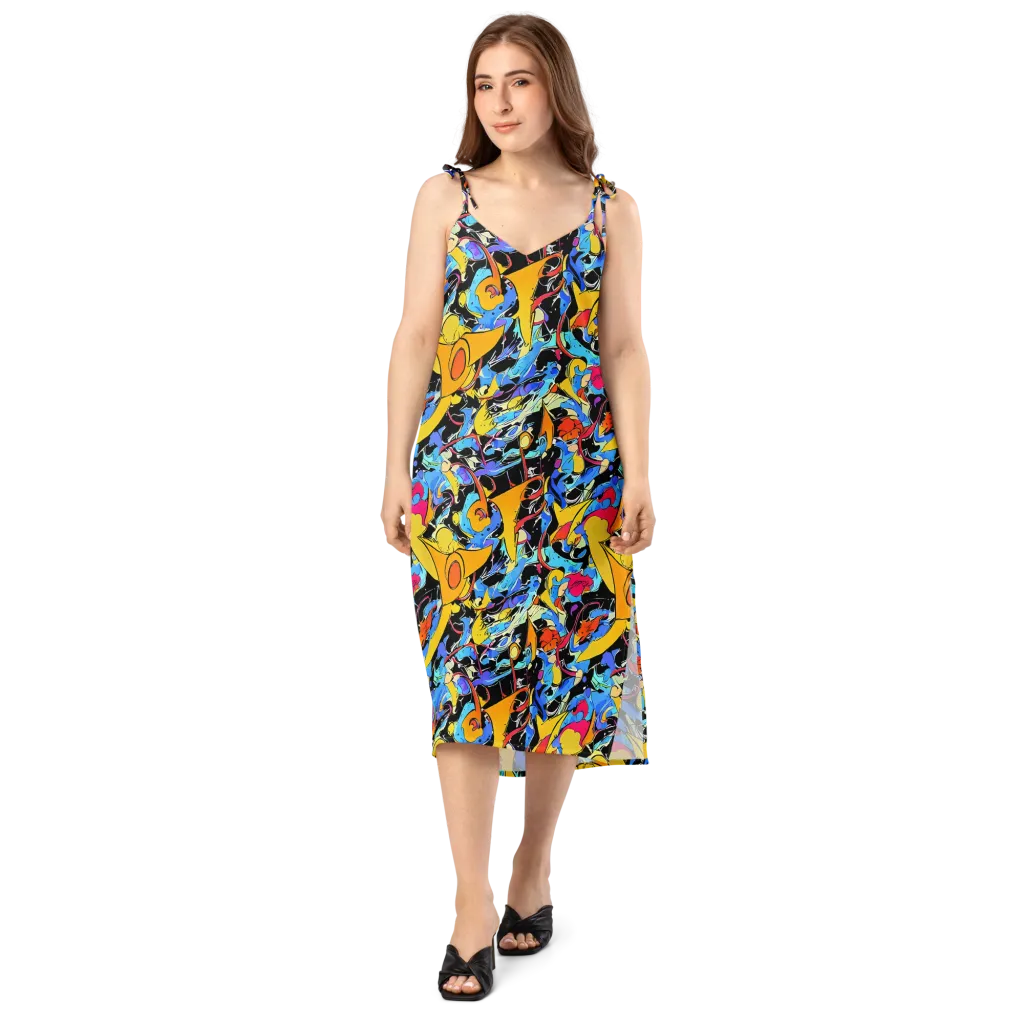 Atomic Whirl on Slip Dress — Front