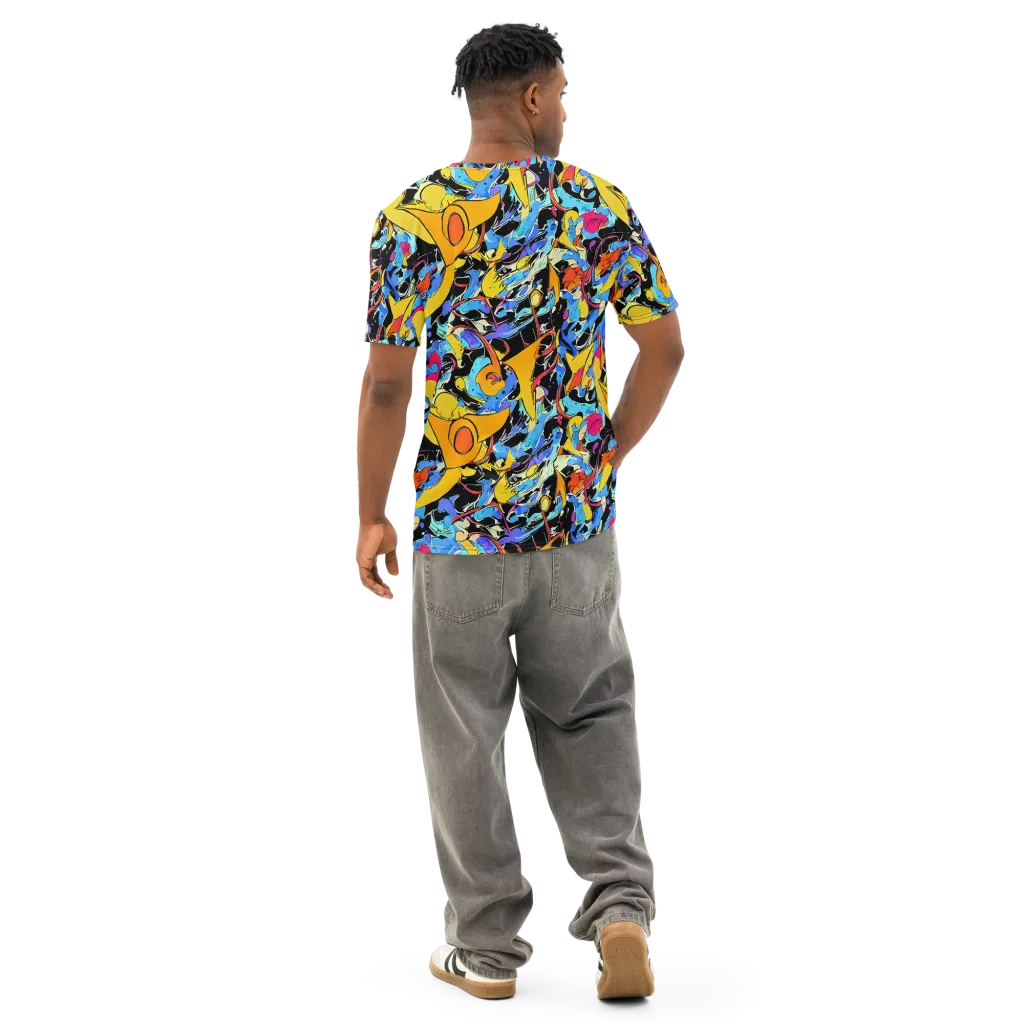 Atomic Whirl on Men's Cotton Crew Neck T-Shirt — Back