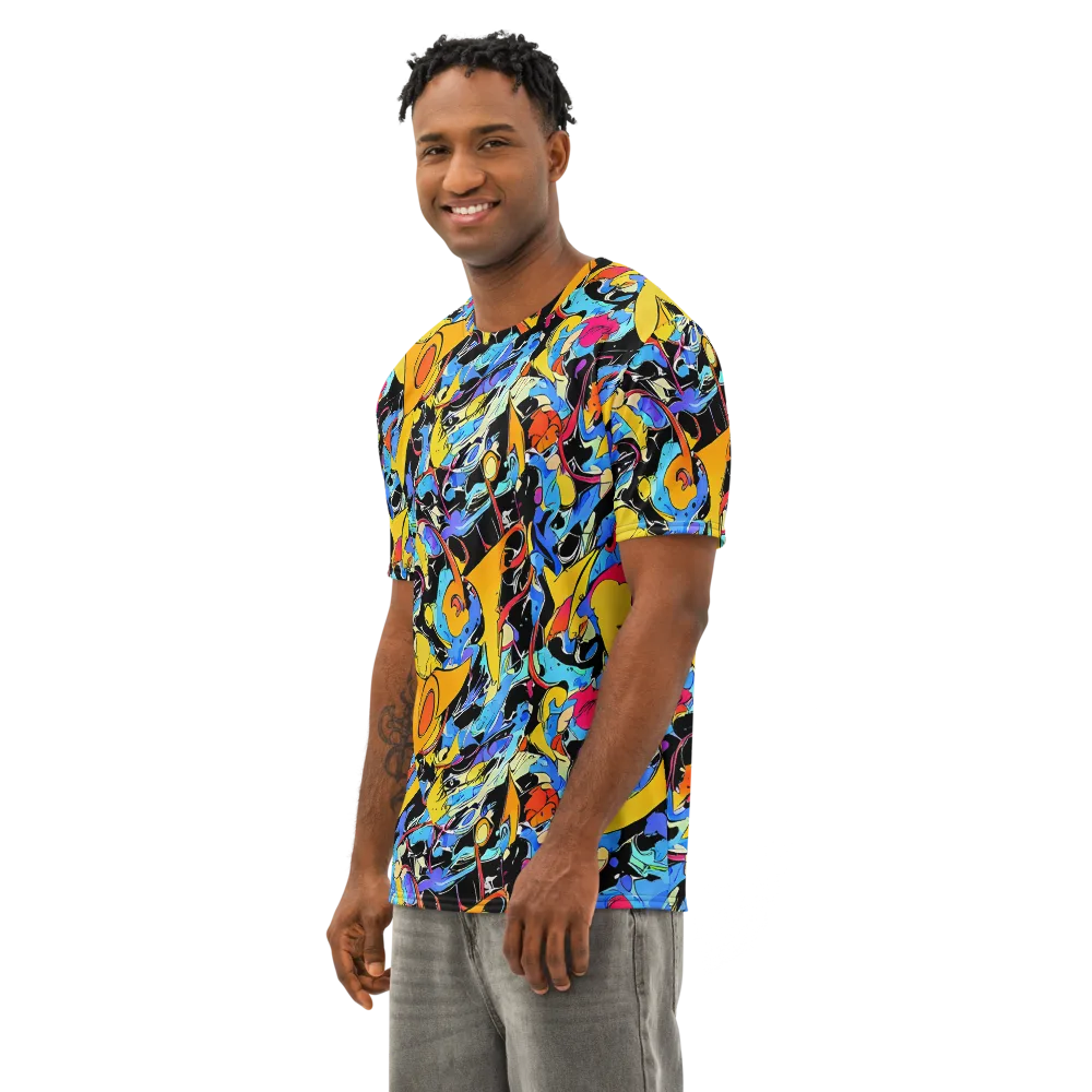 Atomic Whirl on Men's Cotton Crew Neck T-Shirt — Left Front