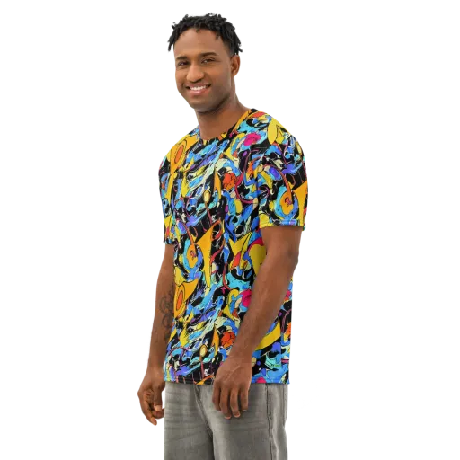 Atomic Whirl on a Men's Cotton Crew Neck T-Shirt