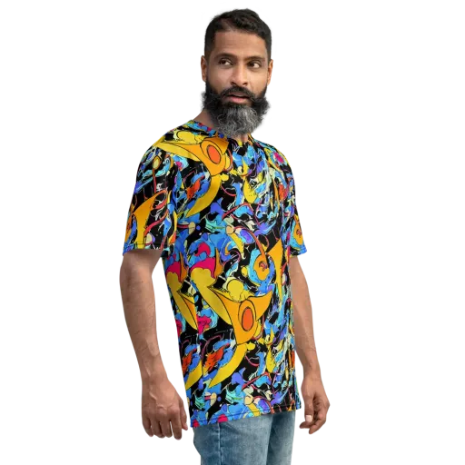 Atomic Whirl on a Men's Crew Neck T-Shirt