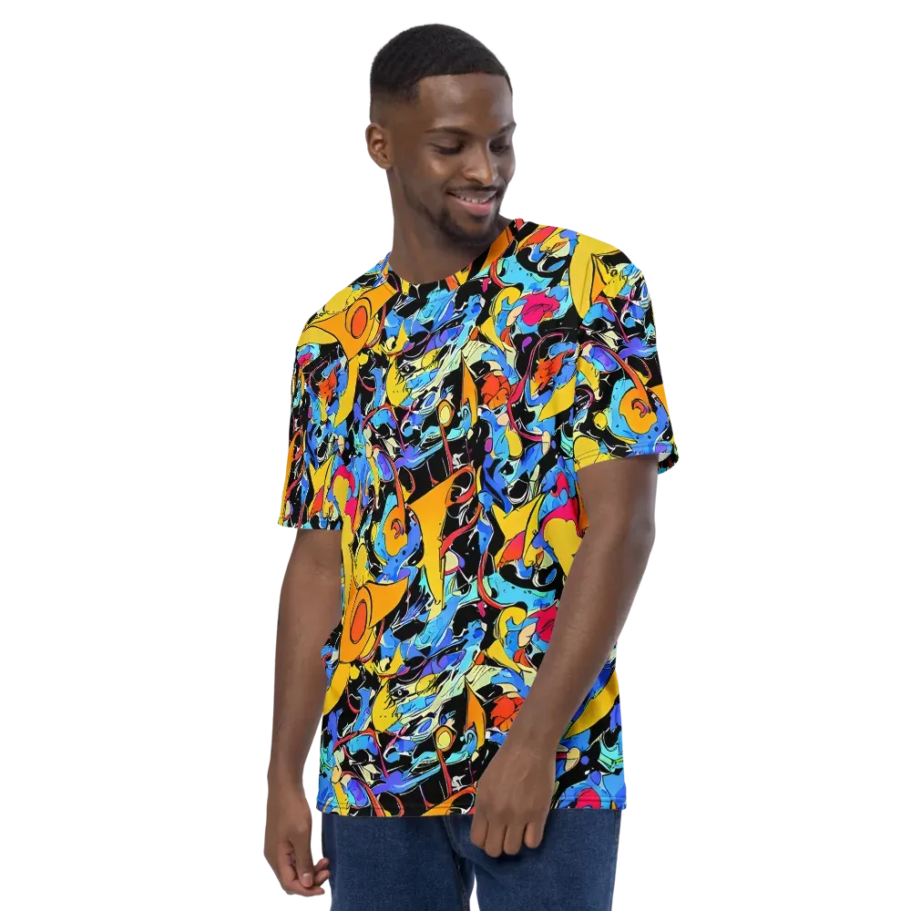 Atomic Whirl on Men's Crew Neck T-Shirt — Left