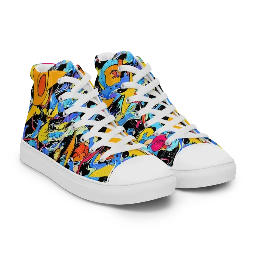 Atomic Whirl on a Men's High Top Canvas Shoes