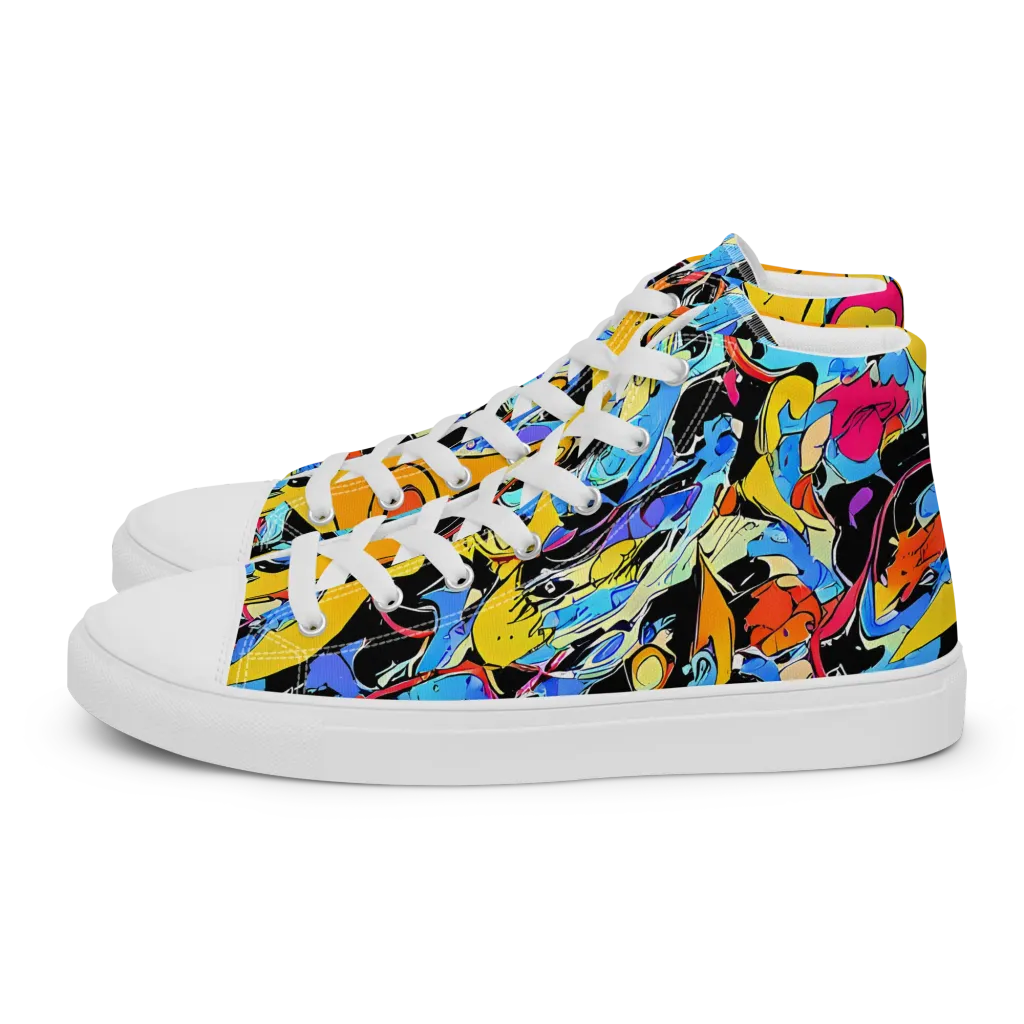 Atomic Whirl on Men's High Top Canvas Shoes — Left