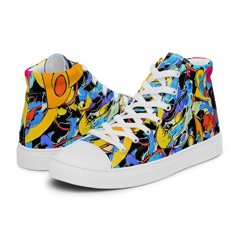 Atomic Whirl on Men's High Top Canvas Shoes — Left