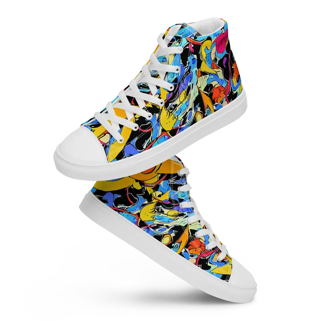 Atomic Whirl on Men's High Top Canvas Shoes — Front