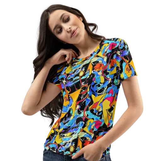 Atomic Whirl on a Women's Crew Neck T-Shirt