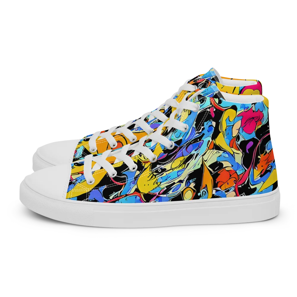 Atomic Whirl on Women's High Top Canvas Shoes — Left