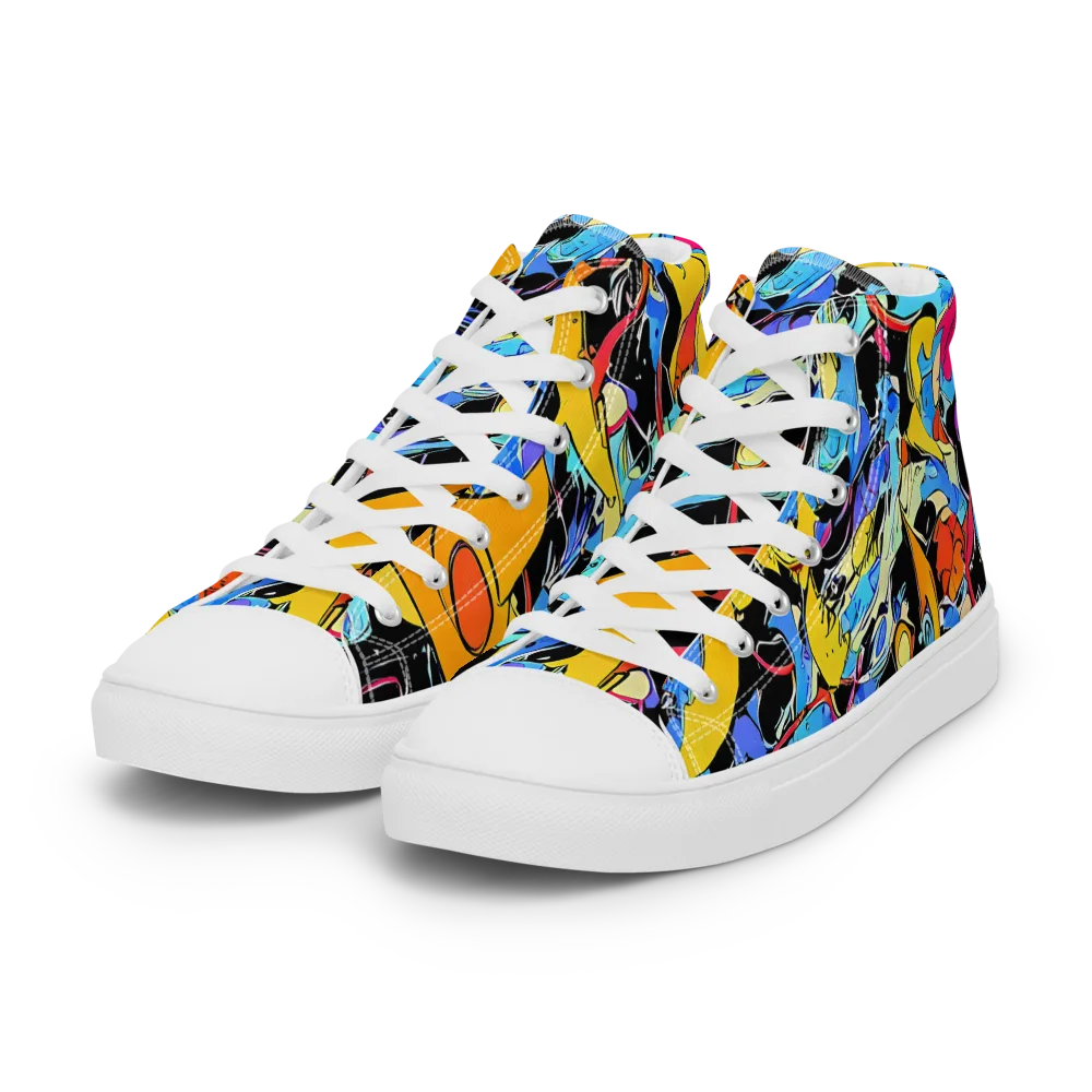 Atomic Whirl on Women's High Top Canvas Shoes — Left Front