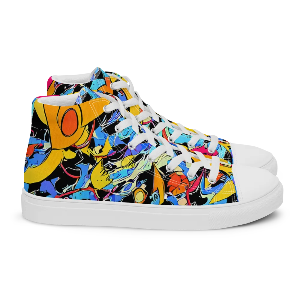 Atomic Whirl on Women's High Top Canvas Shoes — Right