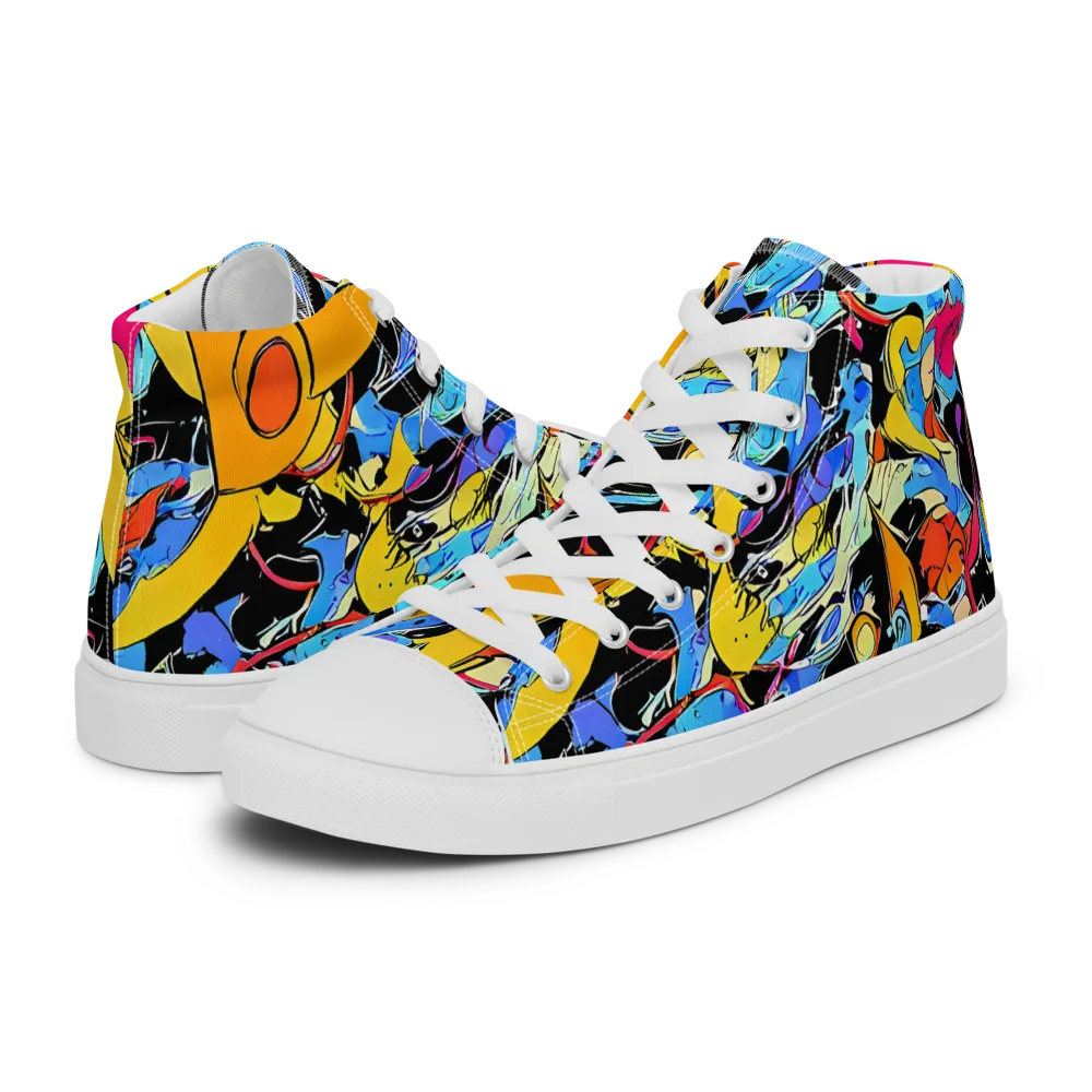 Atomic Whirl on Women's High Top Canvas Shoes — Left