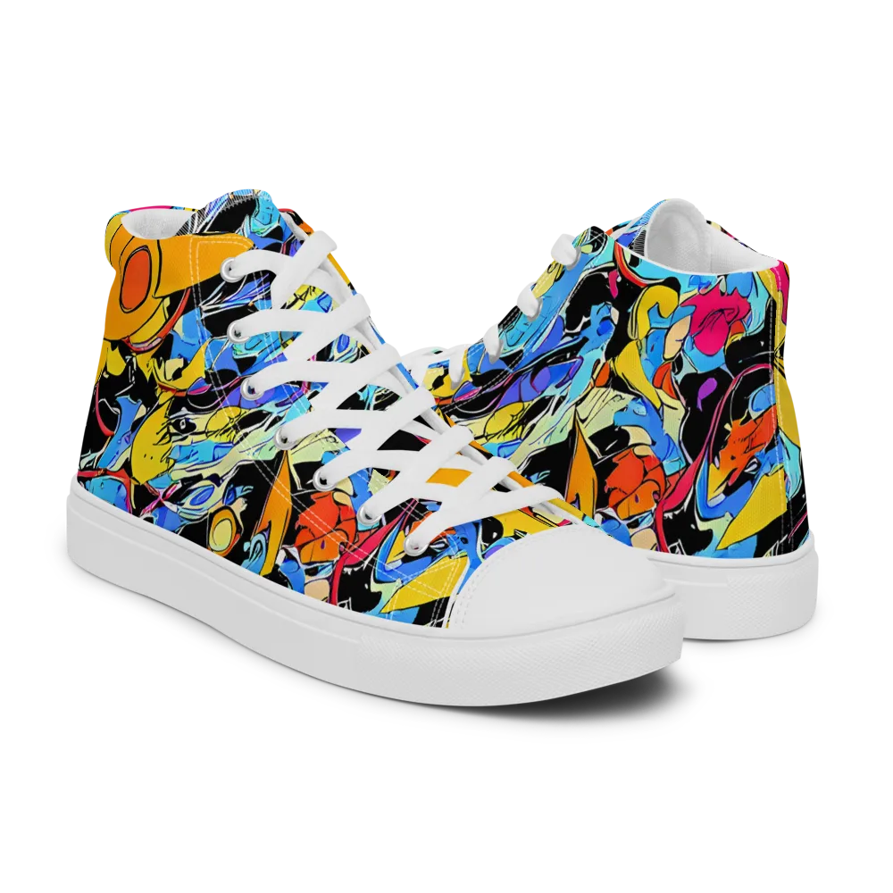 Atomic Whirl on Women's High Top Canvas Shoes — Right