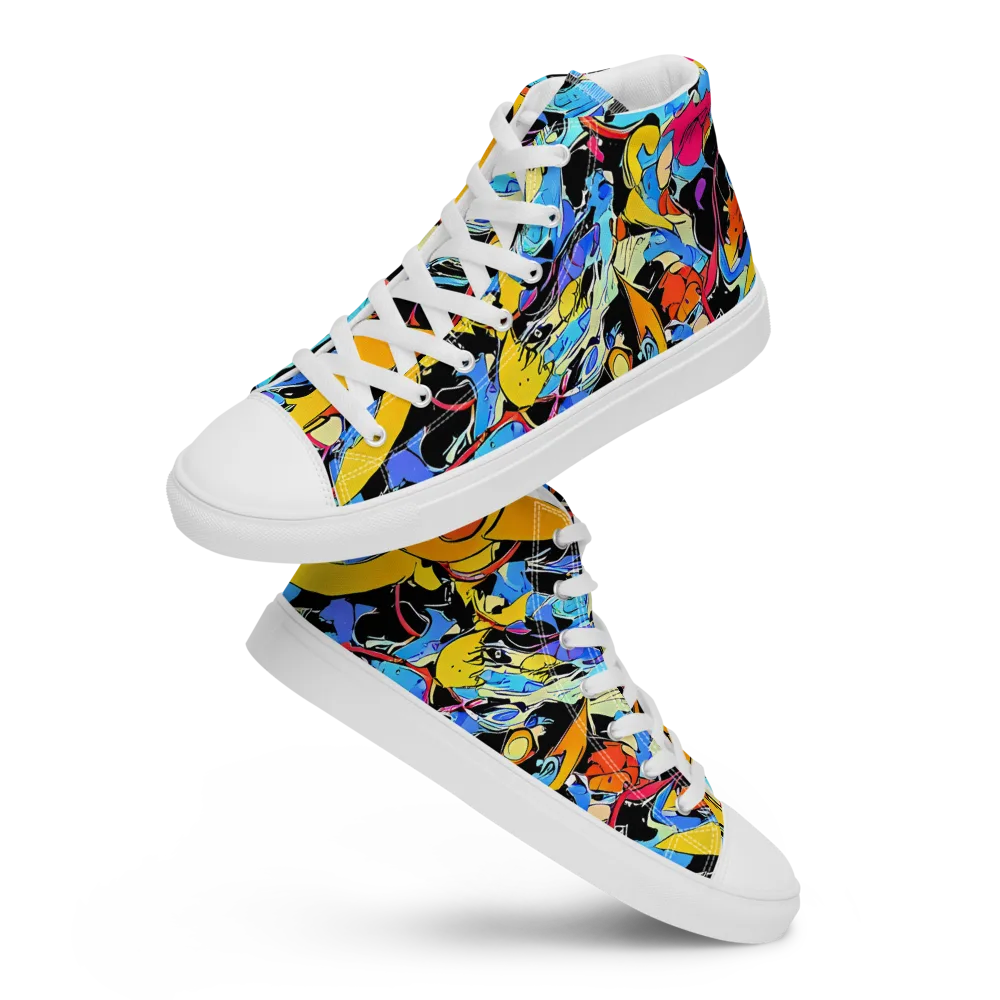 Atomic Whirl on Women's High Top Canvas Shoes — Front