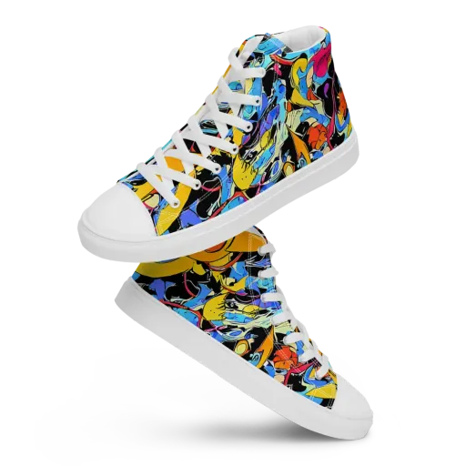 Atomic Whirl on a Women's High Top Canvas Shoes