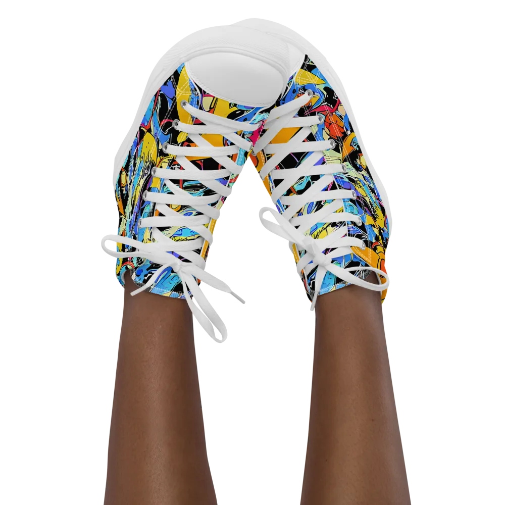 Atomic Whirl on Women's High Top Canvas Shoes — Front