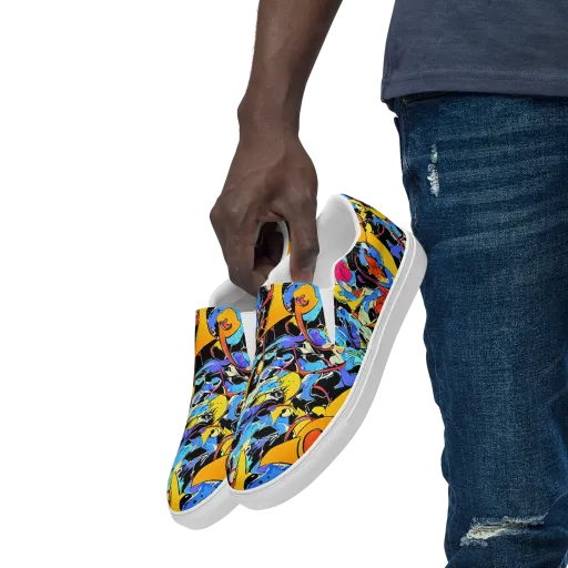 Atomic Whirl on a Men's Slip-On Canvas Shoes