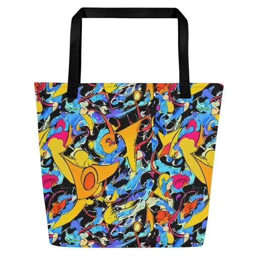 Atomic Whirl on a Large Tote Bag W/ Pocket