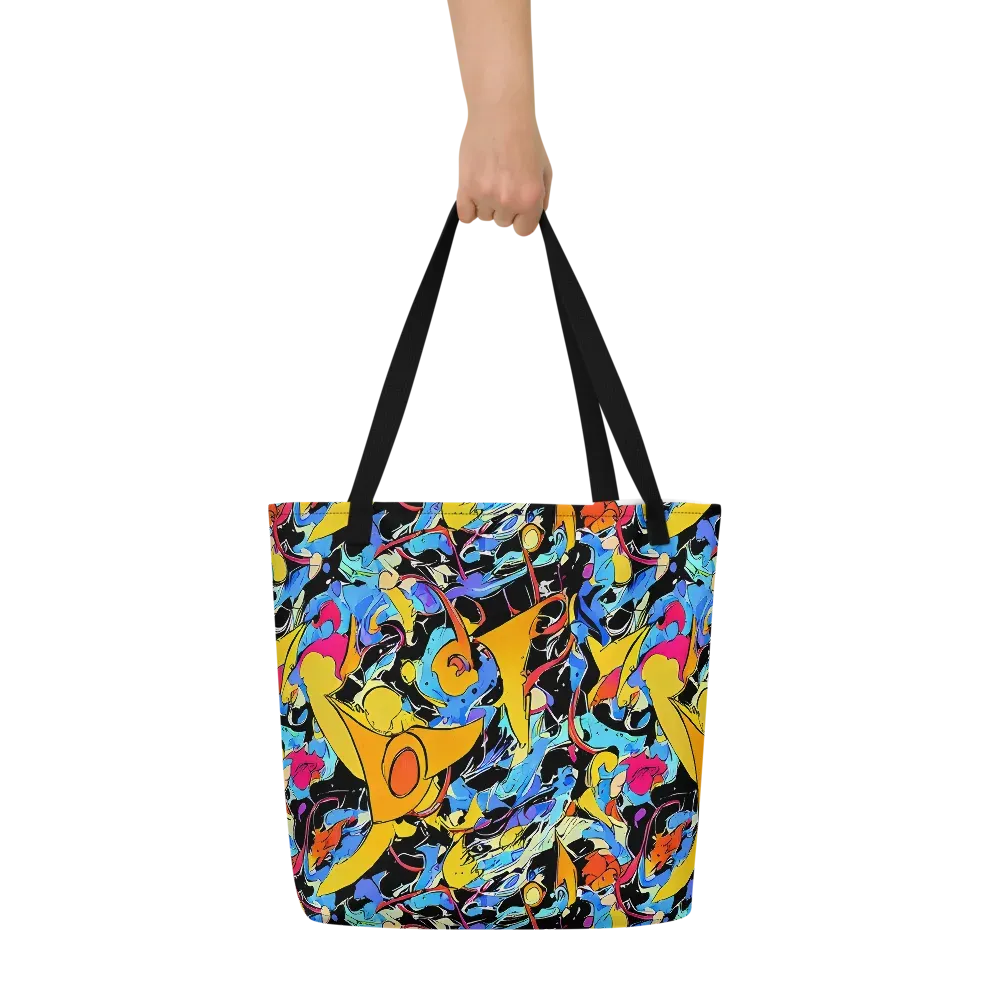 Atomic Whirl on Large Tote Bag W/ Pocket — Front