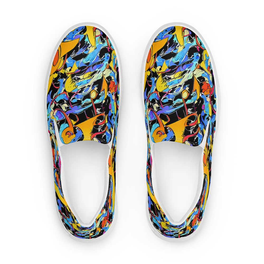 Atomic Whirl on Women's Slip-On Canvas Shoes — Front