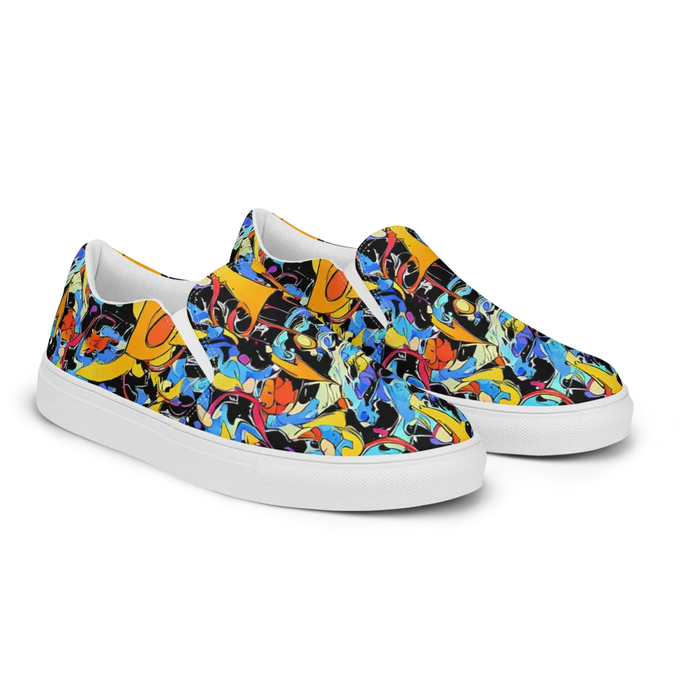 Atomic Whirl on Women's Slip-On Canvas Shoes — Right Front