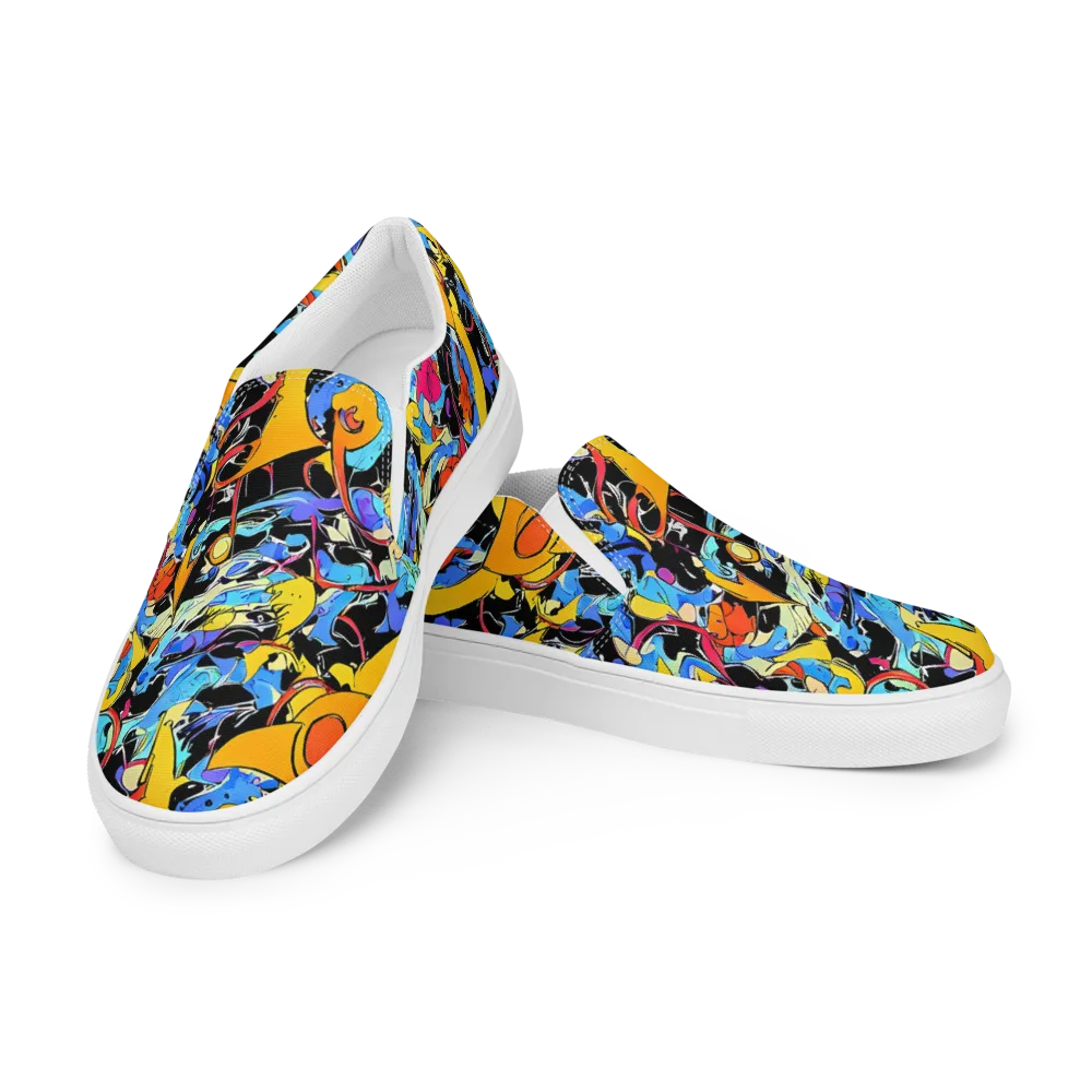 Atomic Whirl on Women's Slip-On Canvas Shoes — Left Front