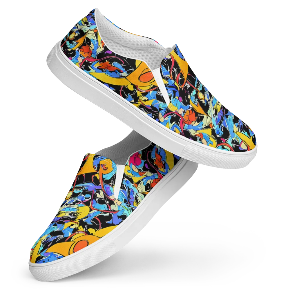 Atomic Whirl on Women's Slip-On Canvas Shoes — Front