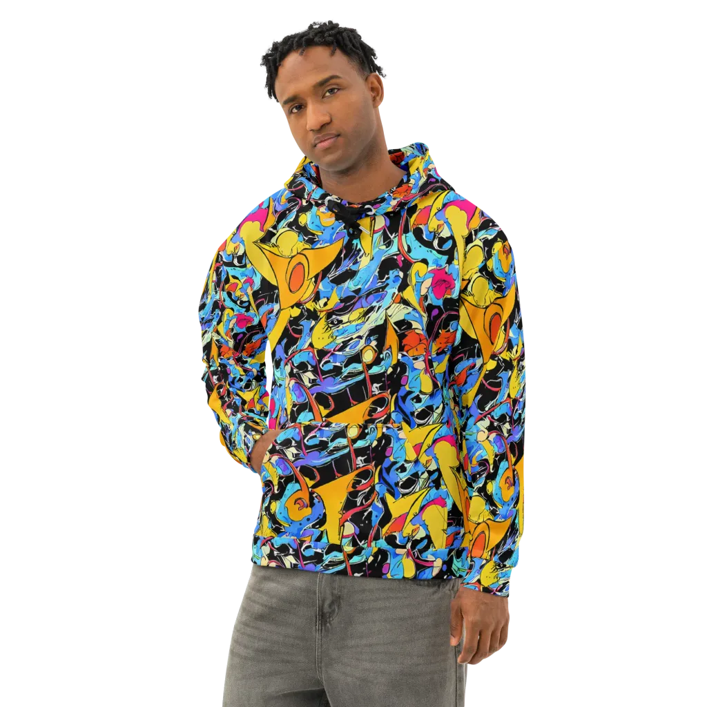 Atomic Whirl on Cotton Hoodie — Left Front