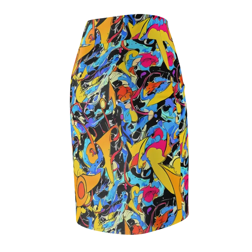 Atomic Whirl on Pencil Skirt — Back Side