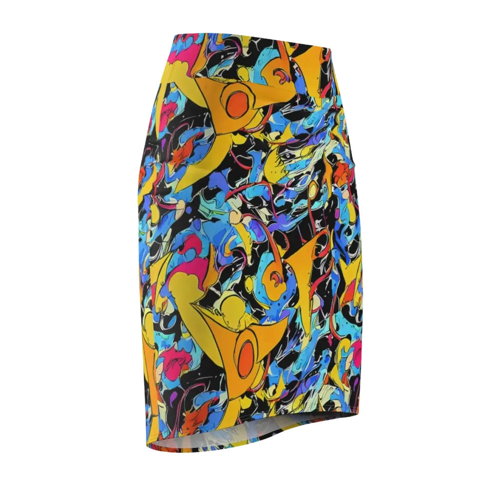 Atomic Whirl on Pencil Skirt — Front Side