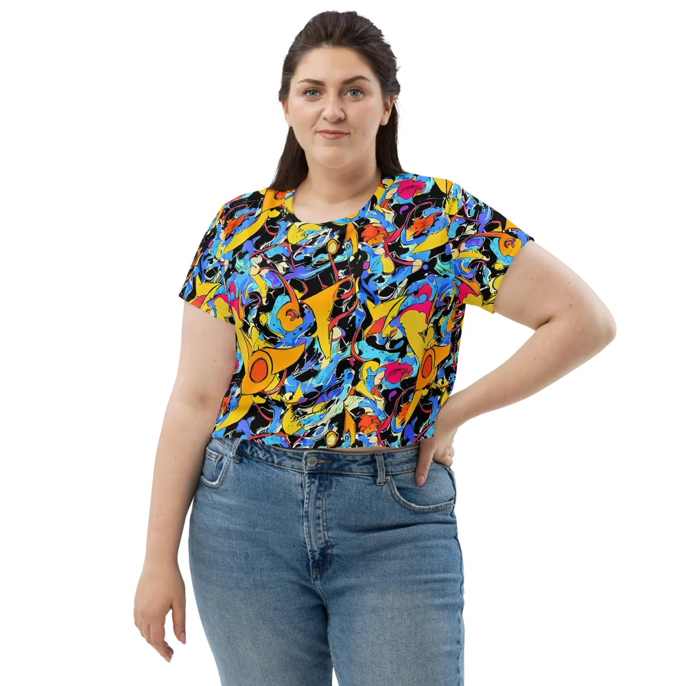 Atomic Whirl on Crop Tee — Front