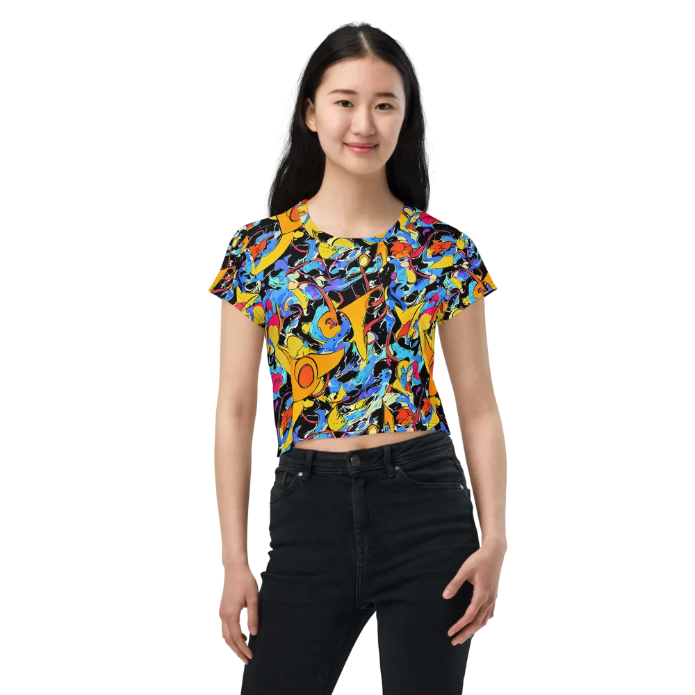 Atomic Whirl on Crop Tee — Front