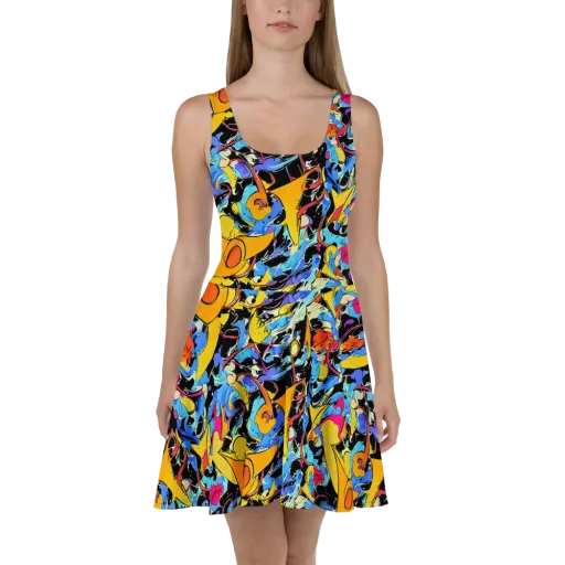 Atomic Whirl on a Skater Dress