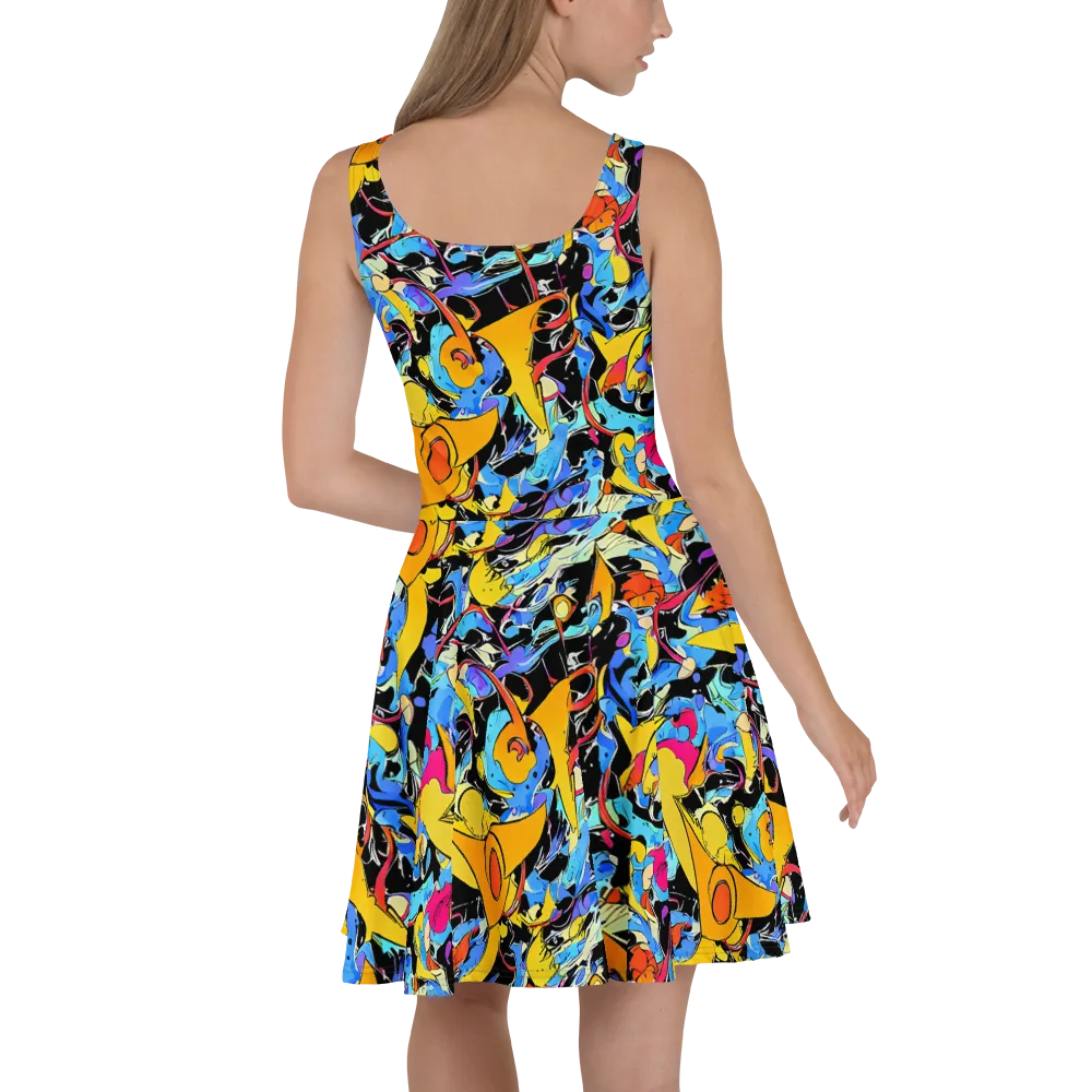 Atomic Whirl on Skater Dress — Back