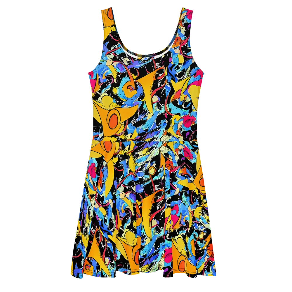 Atomic Whirl on Skater Dress — Front