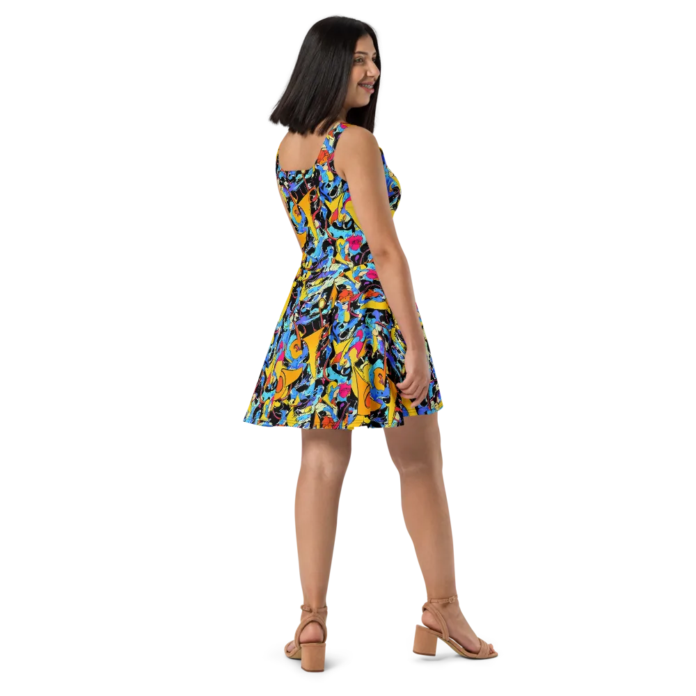 Atomic Whirl on Skater Dress — Right