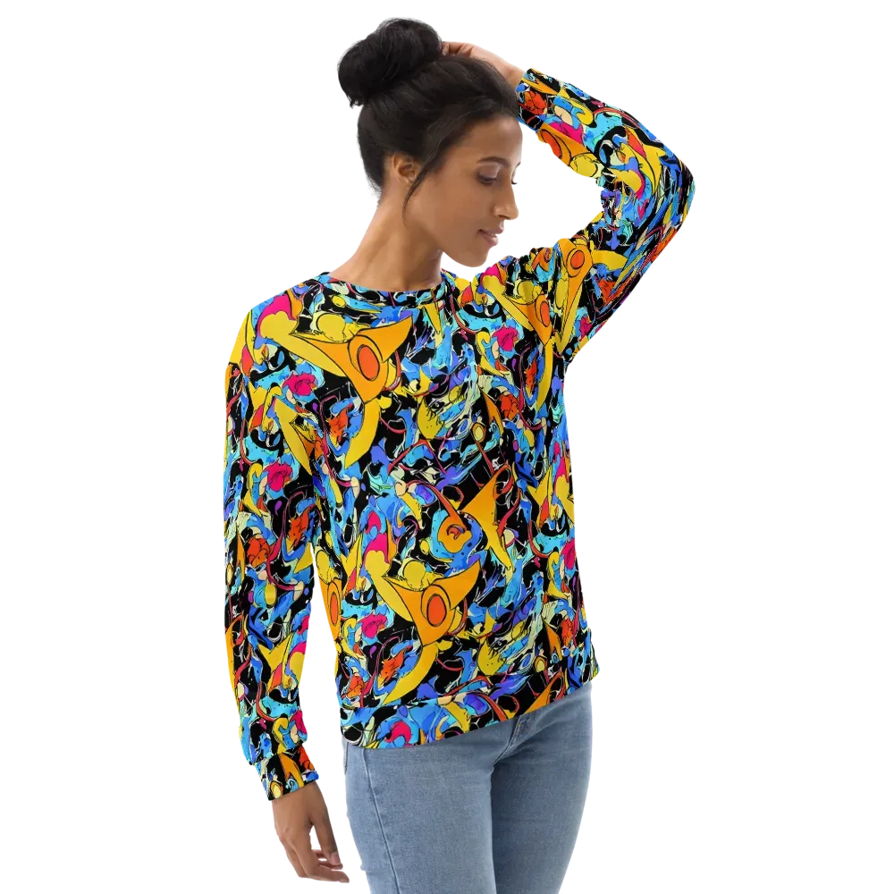 Atomic Whirl on Sweatshirt — Right Front