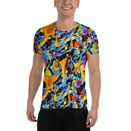Atomic Whirl on a Men's Athletic T-Shirt